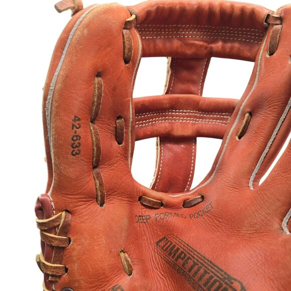 Spalding Left-Handed Baseball Glove The Hustler Leather 42-633 Deep Pocket CM208 - Picture 6 of 7